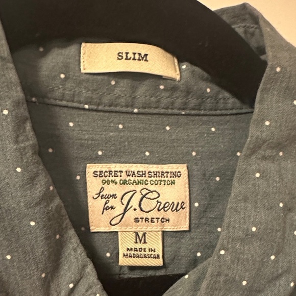 J. Crew Blue Polka Dot Button-Down Shirt - Size M - Picture 3 of 6